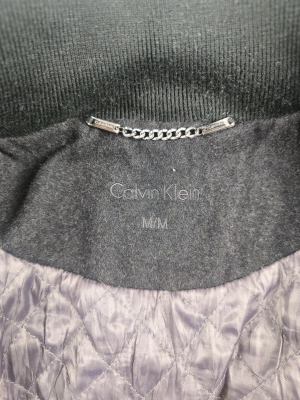 Calvin Klein Modern Wool Blend Jacket Regular Black Quilted Lining M 322 image 4