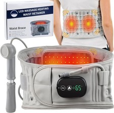 3-in-1 back decompression belt with red light heating massage feature Inflatable