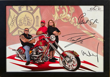 Affiche encadrée Orange County Choppers OCC FDNY 343 signée Paul Sr Jr Mikey