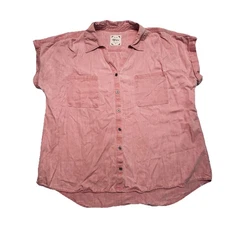 Style & Company Women's Pink Polo Style Blouse With Buttons Size XL