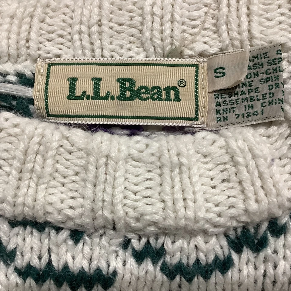 Suéter Jersey Tejido Pesado Talla S CottageCore LL Bean Fair Isle De Colección Foto 3 de 4