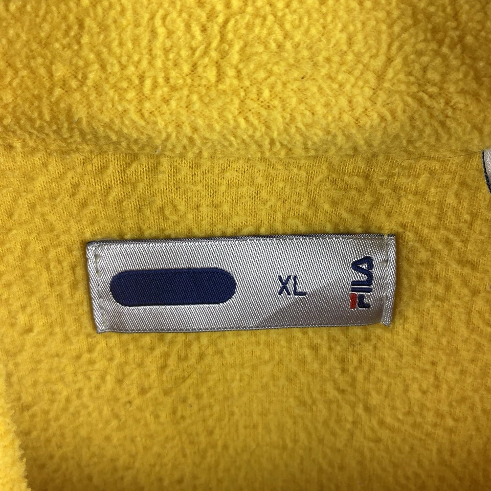 Fila Jumper Mens XL Yellow Fleece 1/2 Zip Pullover 100% Heavyweight Polyester - Image 4 of 4