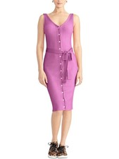 RACHEL ROY Womens Purple Sleeveless V Neck Below The Knee Body Con Dress XS