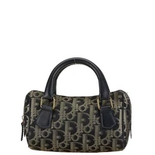 Christian Dior Dior Trotter Handbag Navy Canvas Leather Women's GZl15hhq