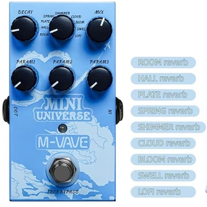 M-VAVE MINI-UNIVERSE Pédale de guitare réverbatrice numérique 9 Effet de réverbération Vrai contournement AU