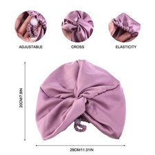 Silk Turban Bonnet Women Adjustable Sleep Cap Night Wrap Chemo Hair Cover Curly