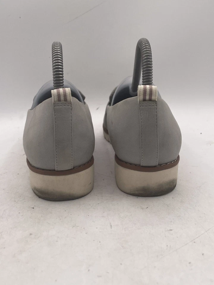 Mocassim feminino Dr. Scholl's tamanho 7M cinza couro confortável chinelo superior - Imagem 3 de 4