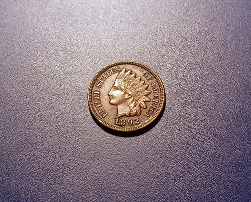 AU/Unc.  1892 Indian Head Cent