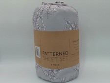 Linen Market 4 Piece Checkered Gray Queen Flannel Sheet Set Deep Pocket