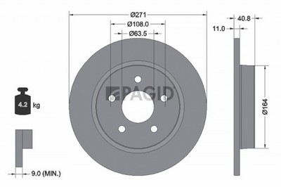 2x Bremsscheibe PAGID 55390NC für FORD FOCUS 3 Turnier EcoBoost TDCi ECOnetic