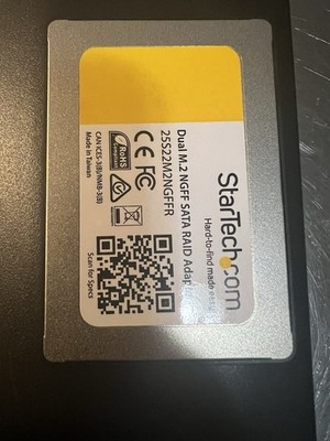 Startech Dual M.2 NGFF SATA RAID 2.5'' Adapter 25S22M2NGFFR