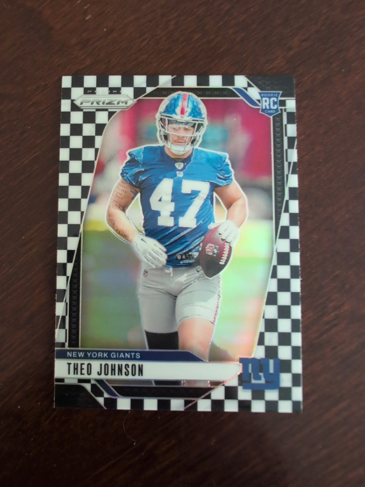 2024 Panini Prizm - Rookies Theo Johnson #390 Black & White Checker Prizm (RC)