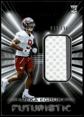 2025 Panini Black #FUT-EEA Emeka Egbuka Futuristic #/199 Rookie Patch