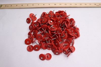 (100-Pk) Roofing Nails Plastic Round Cap 15/16 Cap OD x 1 Nail Length
