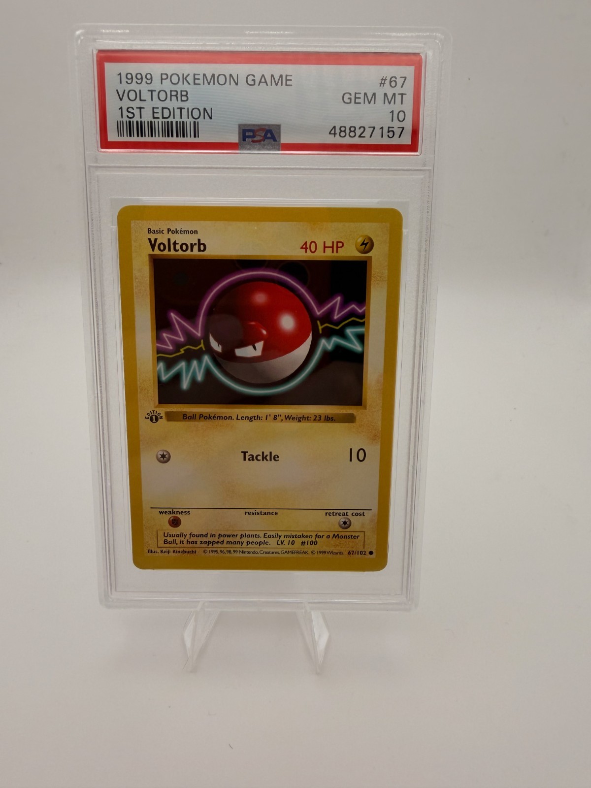 1999 POKEMON BASE SET 1ST EDITION #67 VOLTORB PSA 10 GEM MINT