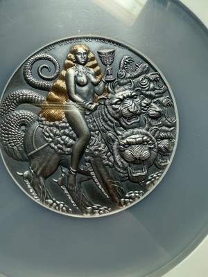 2022 Cameroon The Whore Of Babylon Antique Finish 3oz Silver Coin