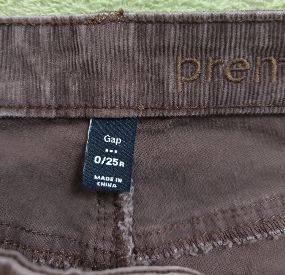 Pantalones Gap Mujer 0 25R Denim Marrón Tiro Alto Universal Legging Pana Elástico Foto 3 de 4