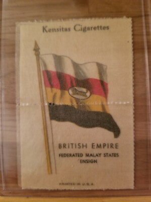 silk flags from cigarette packets KENSITAS CIGARETTES SILK FLAG 2 1/8