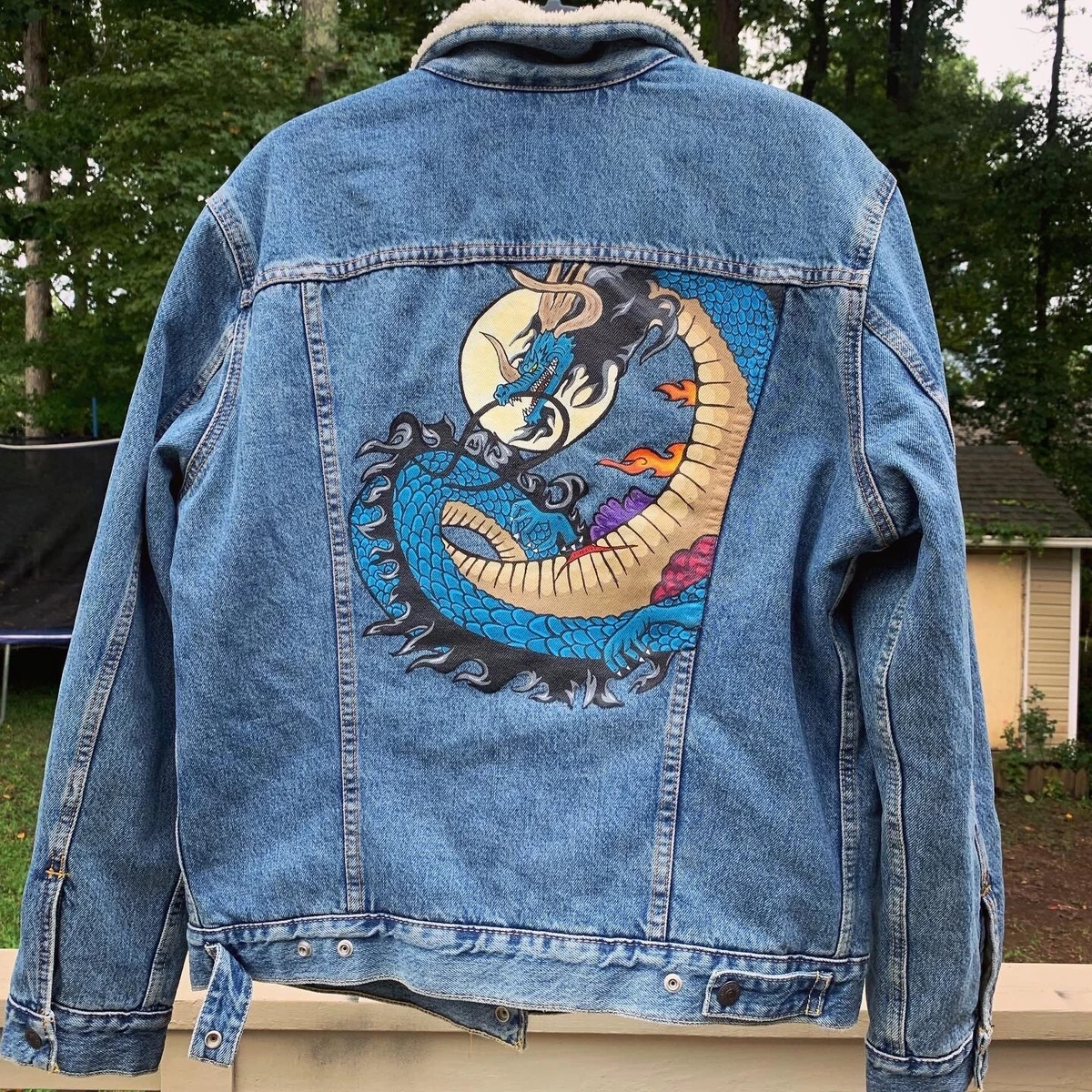 Painted Denim Jacket Handmade Custom jacket Chanel gift for her Gift