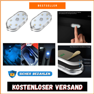 Auto LED Innenbeleuchtung EIS-Blau, USB wiederaufladbare Auto-Innenleseleucht...
