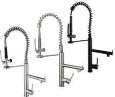 Kitchen Sink Basin Mixer Taps 360  Swivel Spout Pull Out Spray Pot Rinser Chrome