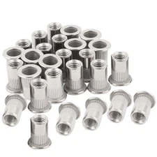 30Pcs 1/4"-20 Stainless Steel Rivet Nuts Nutsert Threaded Rivet Insert Rivnuts 1