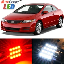 8 x Premium Red LED Lights Interior Package Kit for Honda Civic 2006-2012