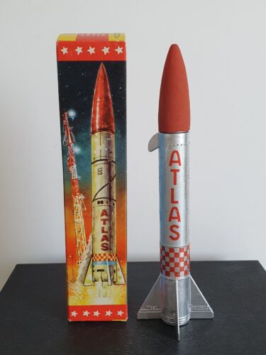 Atlas 932 Primus Rakete Space Spielzeug Made Western Germany 60er Jahre OVP  - Afbeelding 1 van 9