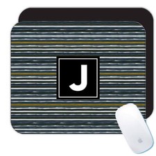 Gift Mousepad : Stripes Navy Blue Gold Scandinavian Modern Contemporary Design