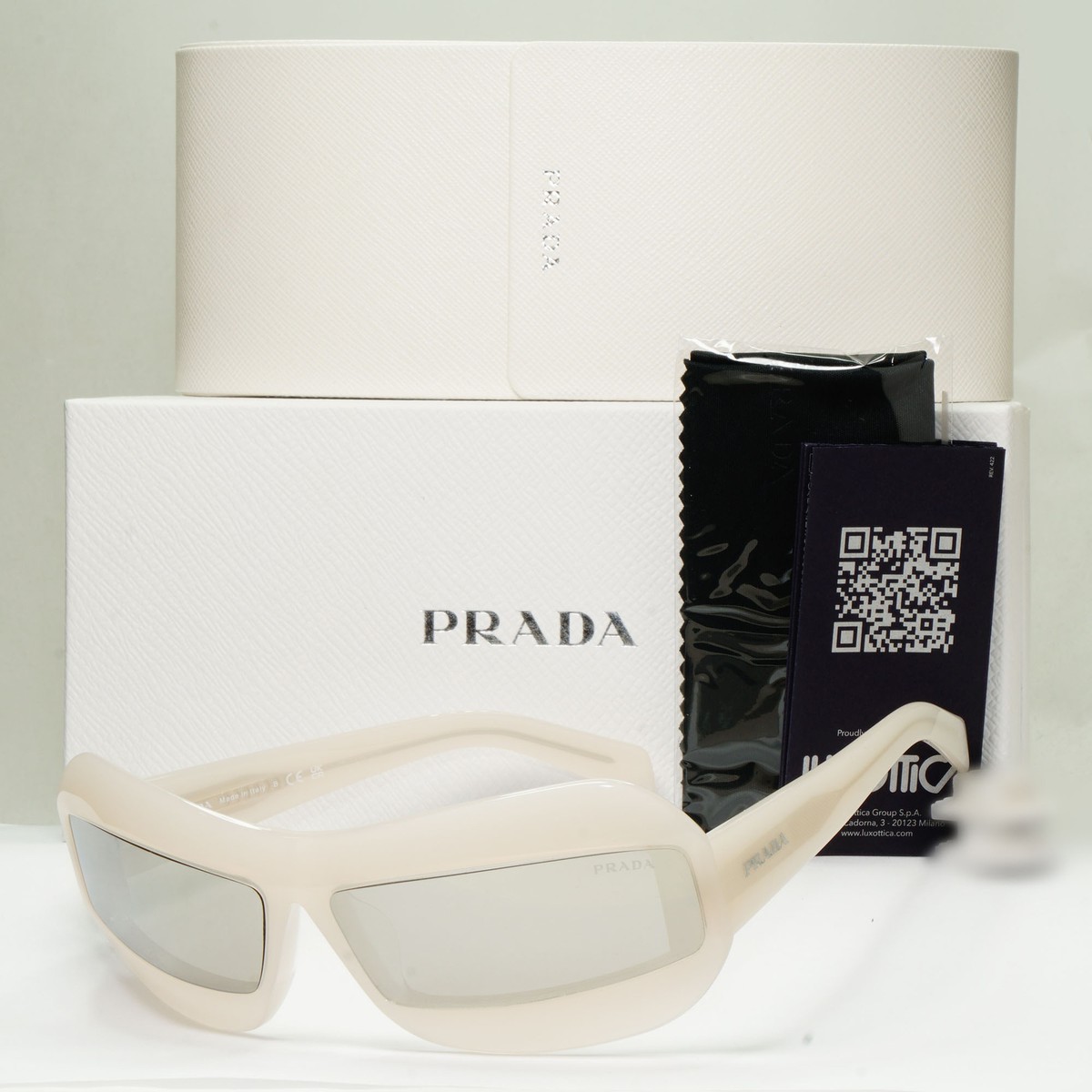 NEW PRADA UNISEX SUNGLASSES PR30YS 13D2B0 WHITE GREY PRADA EYEWEAR SPR 30Y Slate Gray Lenses Prada Symbole sunglasses | PRADA - United  main image 2