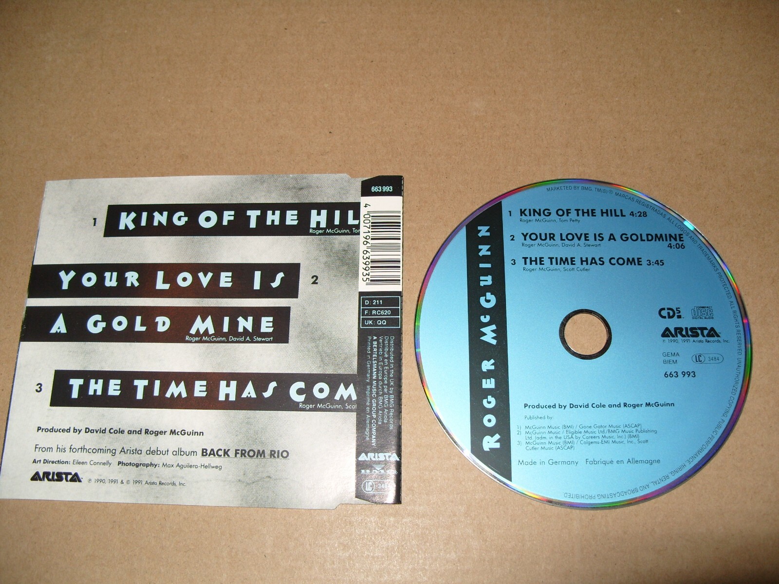 Roger McGuinn King of the hill 1991 -3 Track Single cd + Inlay NMint Condit(C25)