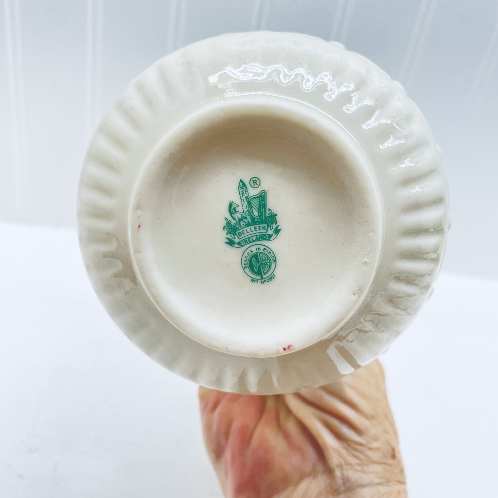 VINTAGE Porcelain Vase Pitcher Belleek Pottery Aberdeen Raised Floral Ireland eBay