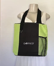 Demco Design Market Tote Canvas Reusable Shopping Bag Green Black Color 13x12x4