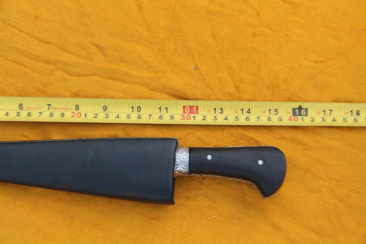 old vintage silver inlay pesh-kabz dagger old vintage silver inlay pesh-kabz dagger