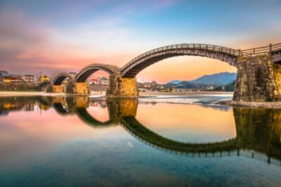 Wandbild: Yakuni, Yamaguchi, Japan, also Kintikao-Brücke über den [...]