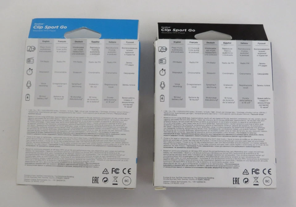 SanDisk Clip Sport Go 32GB MP3 Player With FM Tuner LED Screen- Black/Blue Rare! - Image 2 of 2