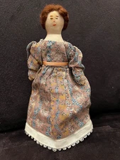 Vintage Miniature  Cloth Doll Handmade 6 Inches Tall