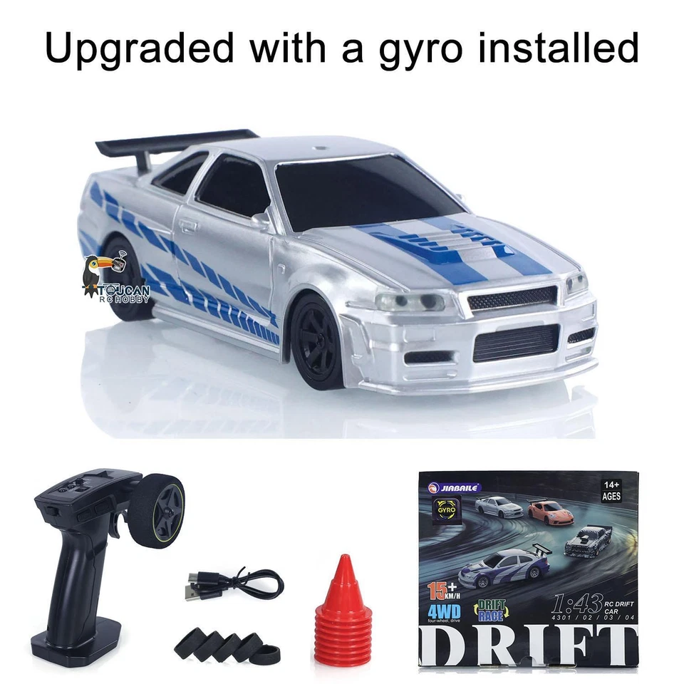 4304A 2.4GHz 1/43 RC Drift Car 4WD High Speed Racing Vehicles RTR w/ Gyroscope - Image 4 of 4