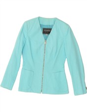 Versus By Gianni Versace Womens Full Zip Blazer Jacket It 42 Medium Blue Bz08