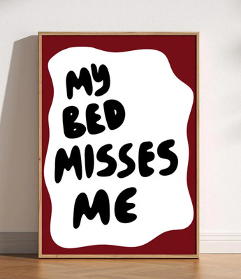 My Bed Misses Me Hand Drawn Retro Illustration Print