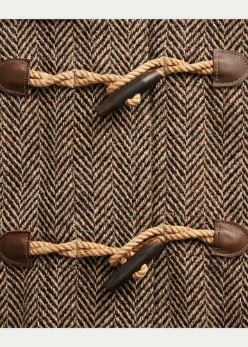 RRL Ralph Lauren Limited Brown Long Wool Tweed Duffle Coat Jacket Extra-Large XL - Picture 2 of 4