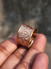 Solid Copper Wide Band Ring Handmade 100% Pure Copper Lovely Ring All Size DK36