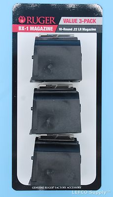 Ruger 10/22 Magazine Value 3 Pack 10-Round 22-LR Genuine BX-1 OEM Clip 90451 NEW