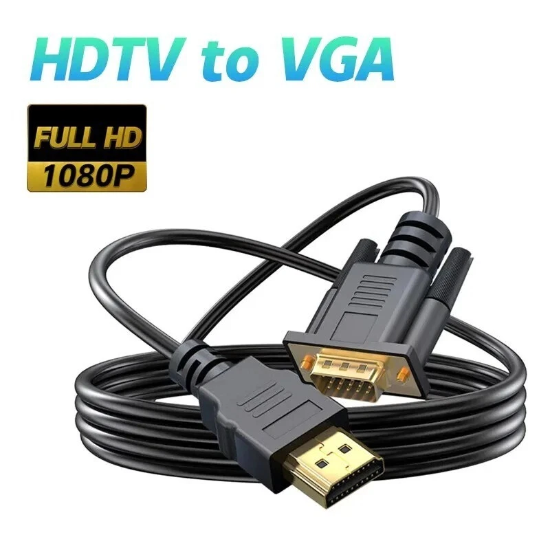 Câble Adaptateur HDMI Vers VGA Plaqué Or - Longueur 1m/1,5m/3m - Résolution 1080p - Plug And Play