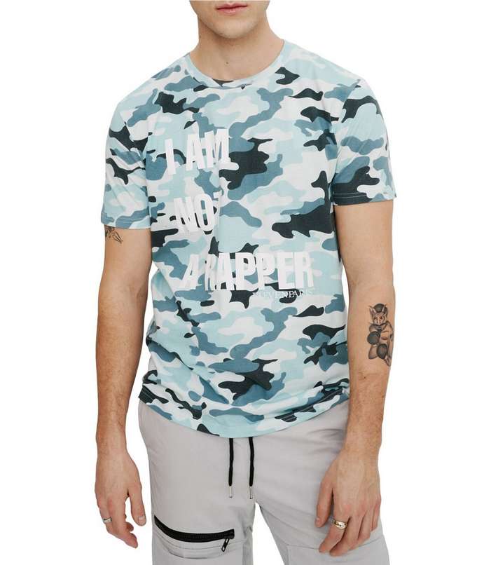 Elevenparis Mens I Am Not A Rapper Graphic T-Shirt Color Blue Size