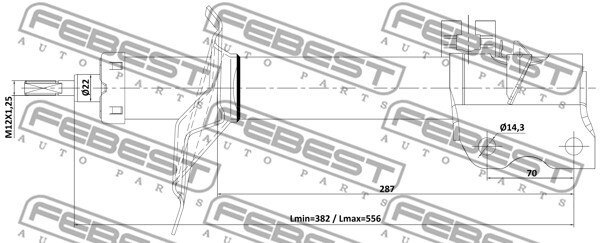 02110-006FL FEBEST Shock Absorber for NISSAN