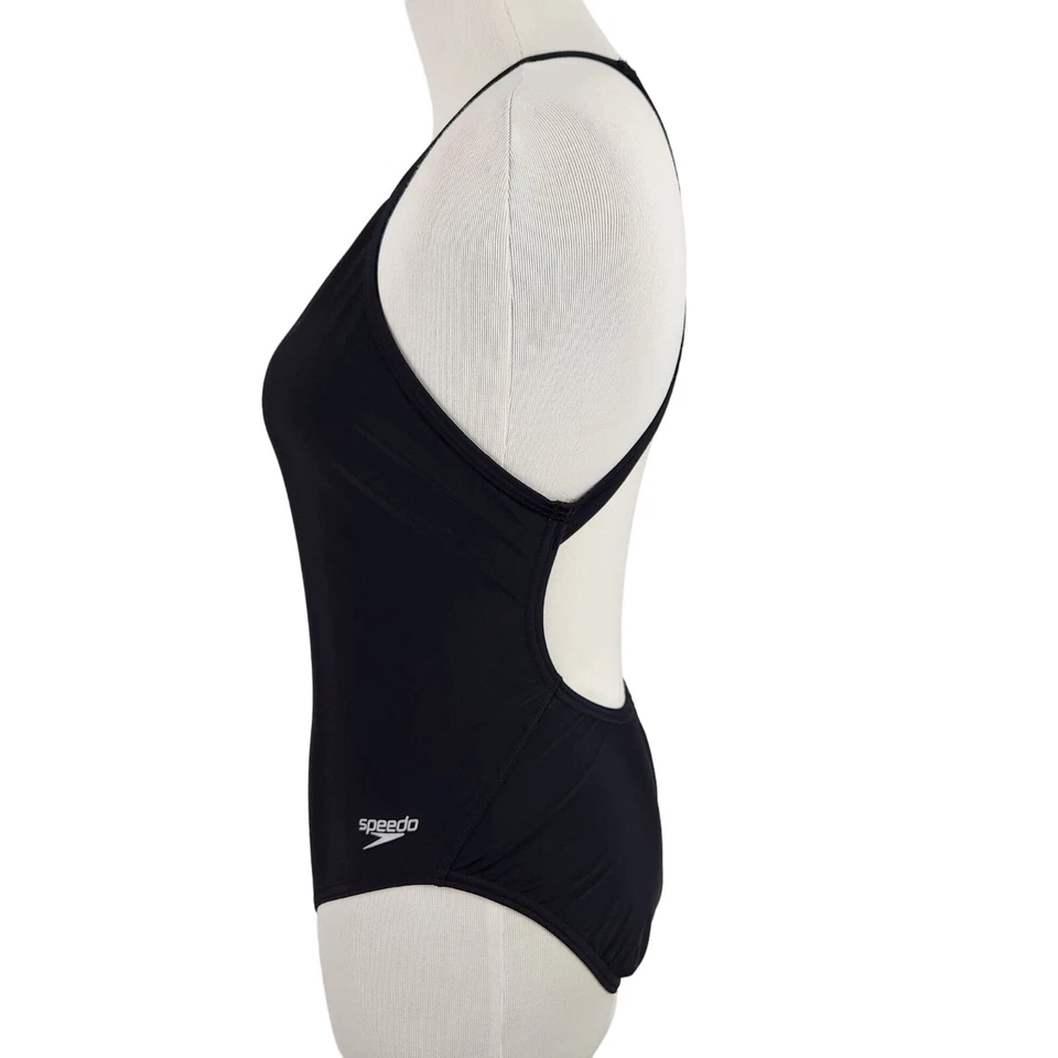Speedo Women's One-Piece Swimsuit Size 10 Wireless Relay Back UPF 50 Black - Image 4 of 4