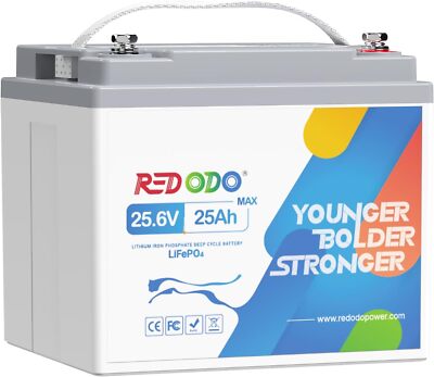 Redodo 24V25Ah LiFePO4 Lithium Batterie 50A BMS Schutz 1280W Dauerlastleistung