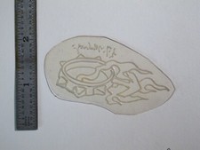 vtg 1960s 1970s Tattoo acetate stencil Flaming Spiked Wrist Cuff signed WT