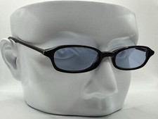 Vintage Y2K Eyeglasses NOS Narrow Style Brown Layered Frame Mini Specs